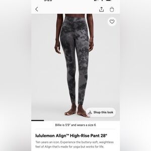 lululemon athletica Align Leggings - Gray Tie-Dye